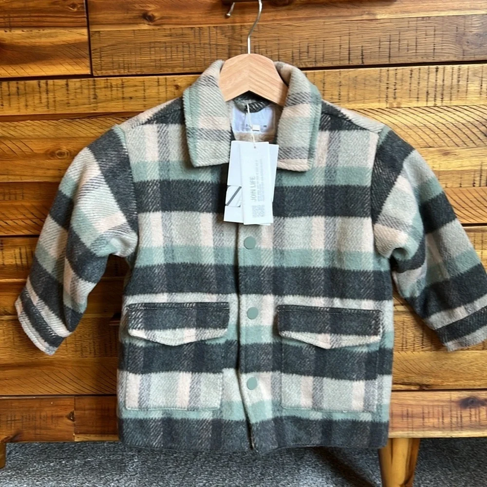 NWT Zara Toddler Boy Girl Plaid Jacket